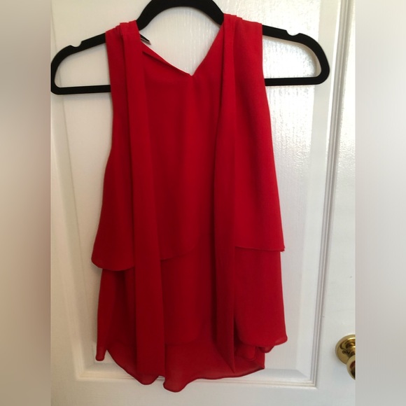 Zara Red Halter-Neck Blouse with Tie-Up Back - Picture 2 of 8
